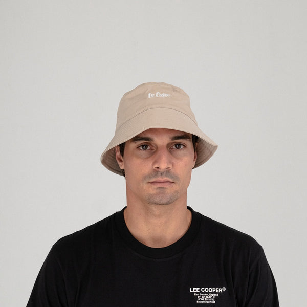 Lee Cooper Hat Bucket Logotype Cream