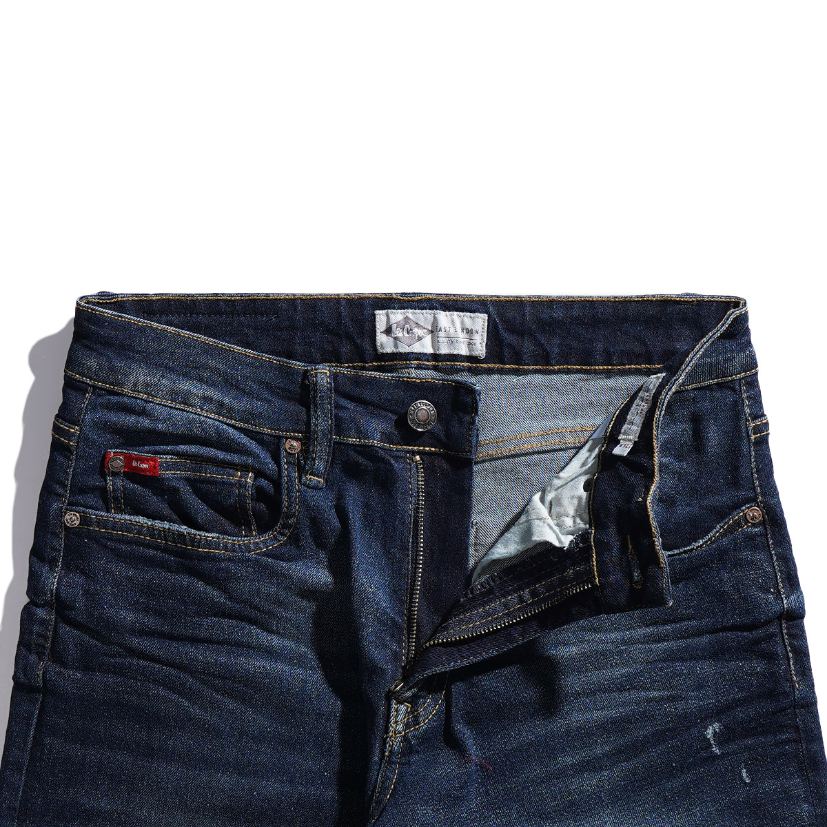 Lee Cooper Tapered Fit Jeans Arthur Repaired Medium Blue Indigo