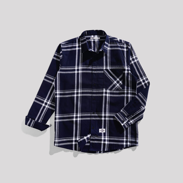 Lee Cooper Flannel Shirt Callum Dark Blue