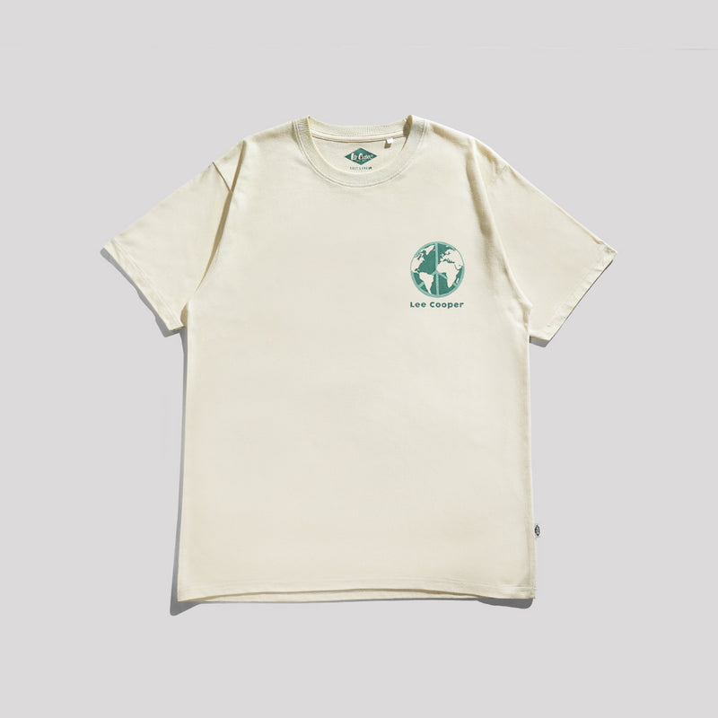 Lee Cooper T-Shirt Planet Earth Cream