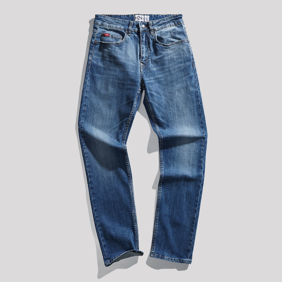 Lee Cooper Jeans Arthur Worn Medium Blue Non Stretch