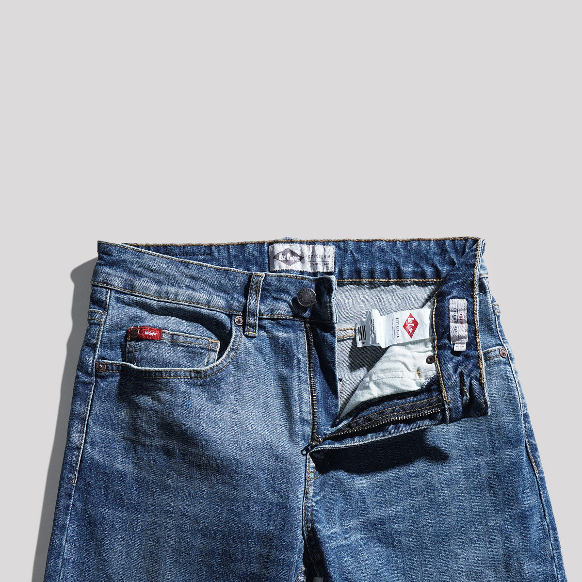 Lee Cooper Jeans Arthur Worn Medium Blue Non Stretch