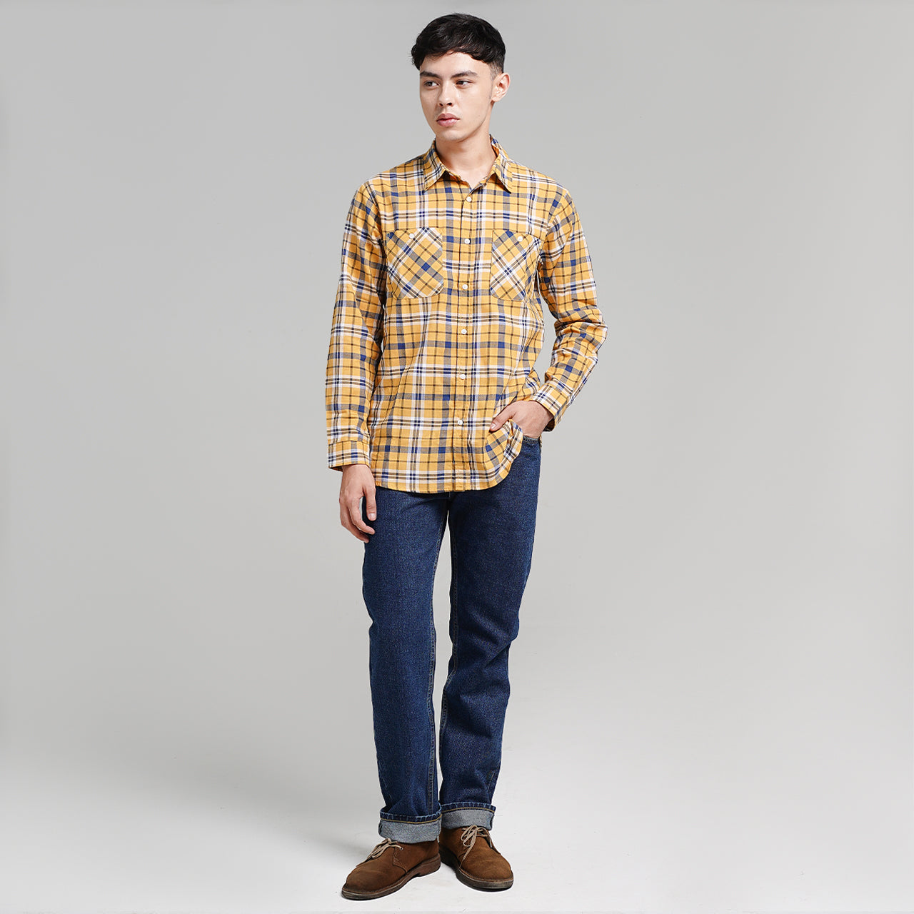 Lee Cooper Flannel Shirt Rhys Yellow