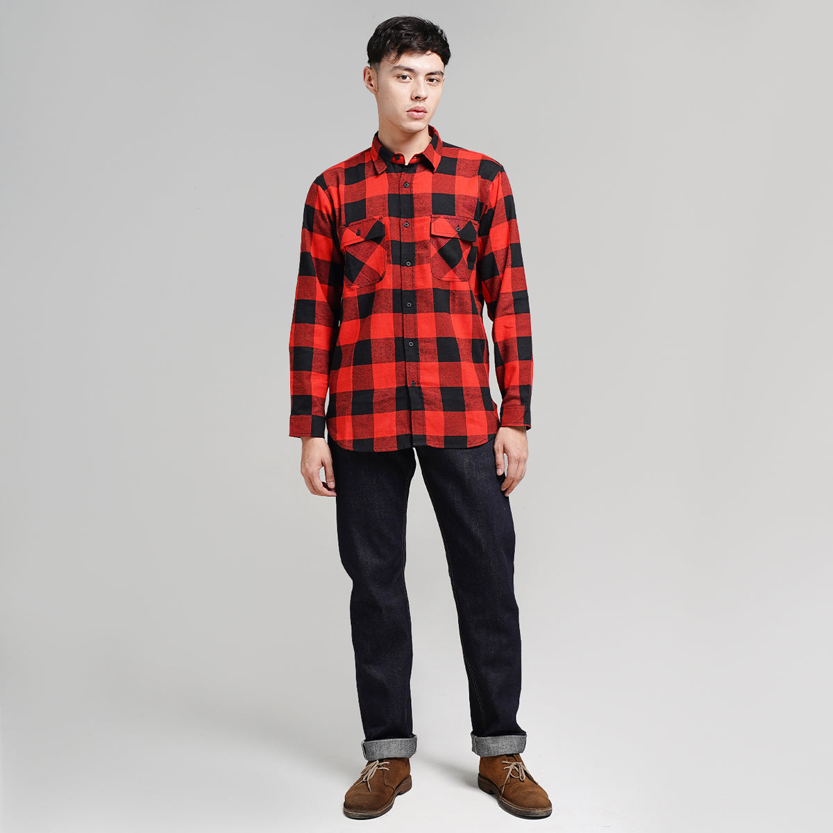 Lee Cooper Flannel Shirt Ethan Red Black