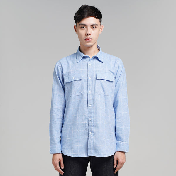 Lee Cooper Flannel Shirt Ethan Light Blue