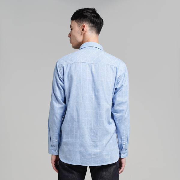 Lee Cooper Flannel Shirt Ethan Light Blue