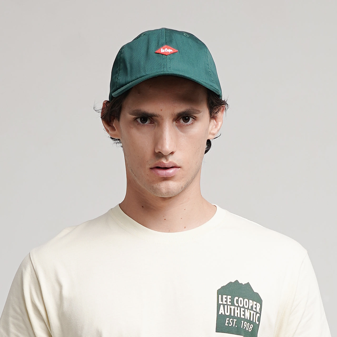 Lee Cooper Caps Logo Diamond Red Emerald Green