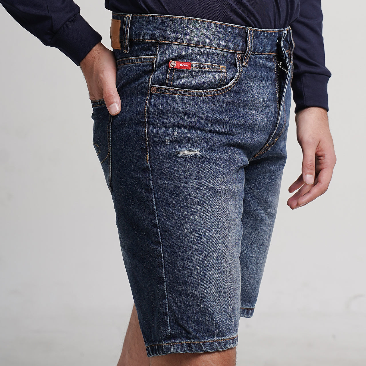 Lee Cooper Jeans Short Ripped Dark Blue