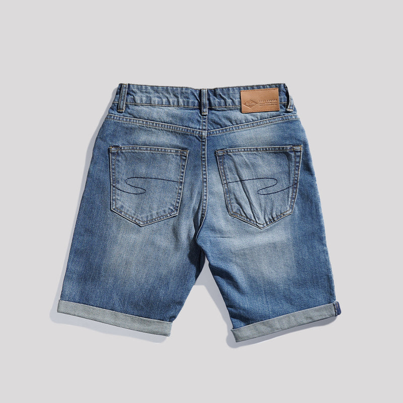 Lee Cooper Jeans Short Roll Up Ripped Medium Blue