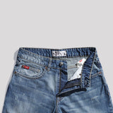 Lee Cooper Jeans Short Roll Up Ripped Medium Blue