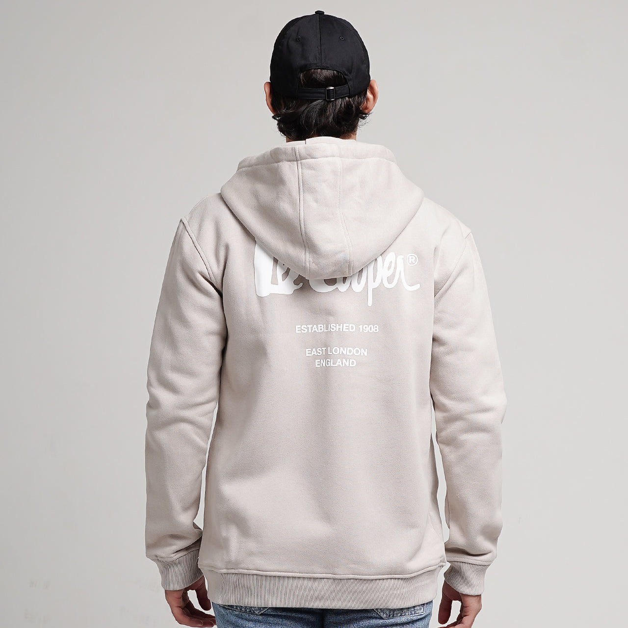 Lee Cooper Logotype Hoodie Khaky