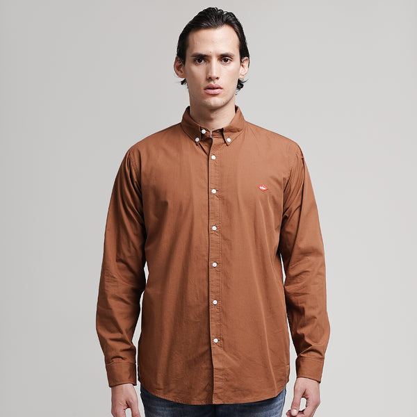 Lee Cooper Long Shirt Everett Medium Brown