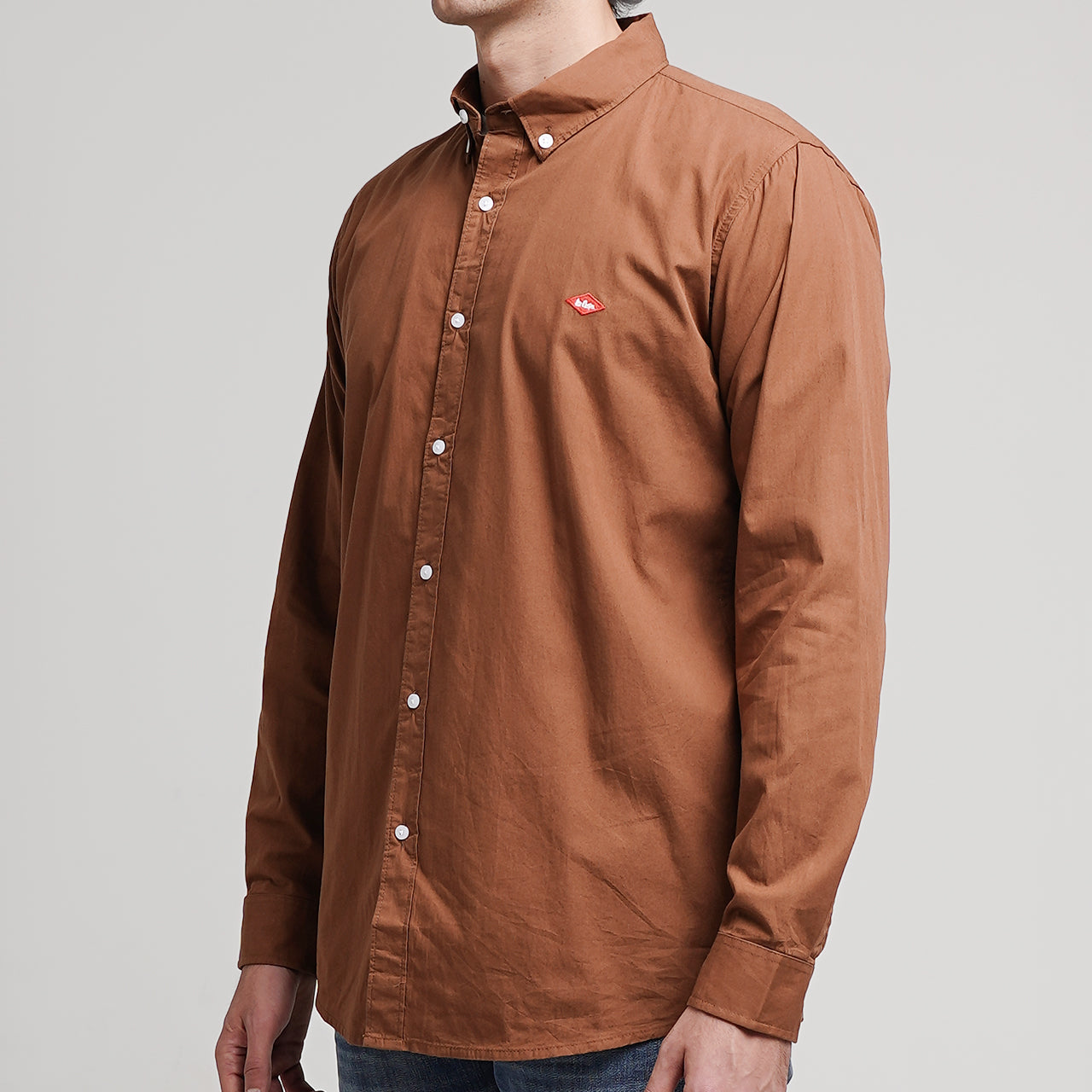 Lee Cooper Long Shirt Everett Medium Brown