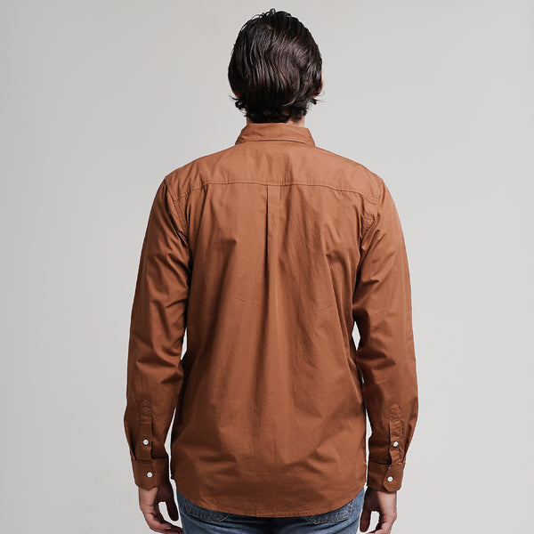 Lee Cooper Long Shirt Everett Medium Brown