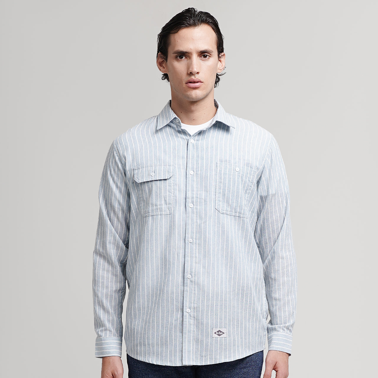 Lee Cooper Long Shirt Liam Stripe Blue