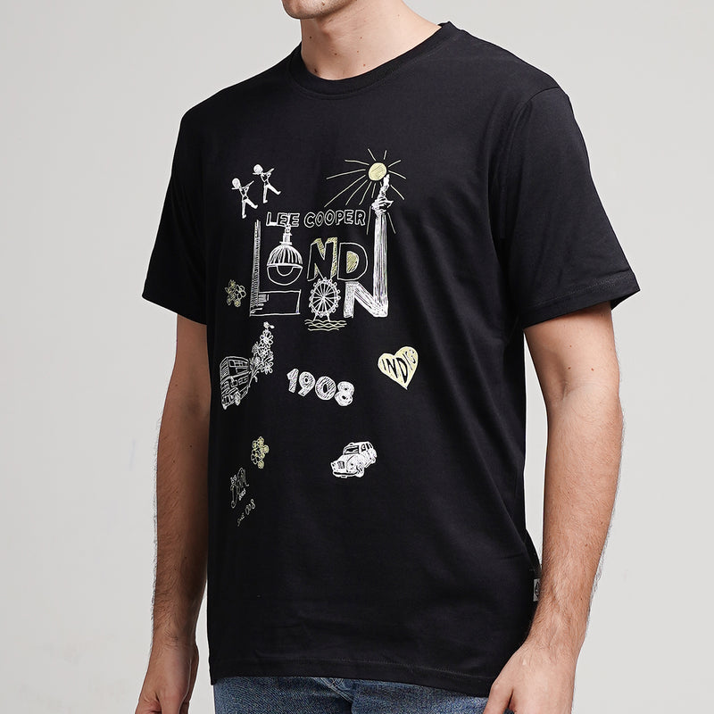 Lee Cooper T-Shirt Draw Black