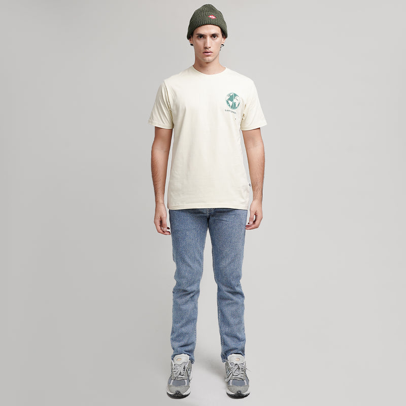 Lee Cooper T-Shirt Planet Earth Cream