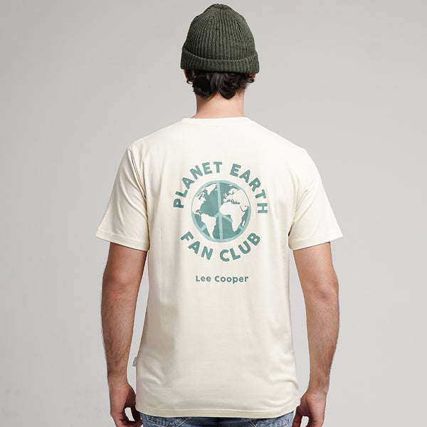 Lee Cooper T-Shirt Planet Earth Cream