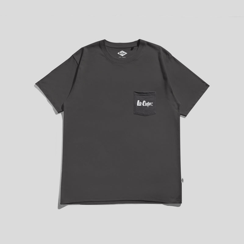Lee Cooper T-Shirt Logo Type Pocket Dark Grey