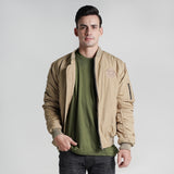 Lee Cooper Jaket Pria - Bomber Jacket Singular Patch Khaki