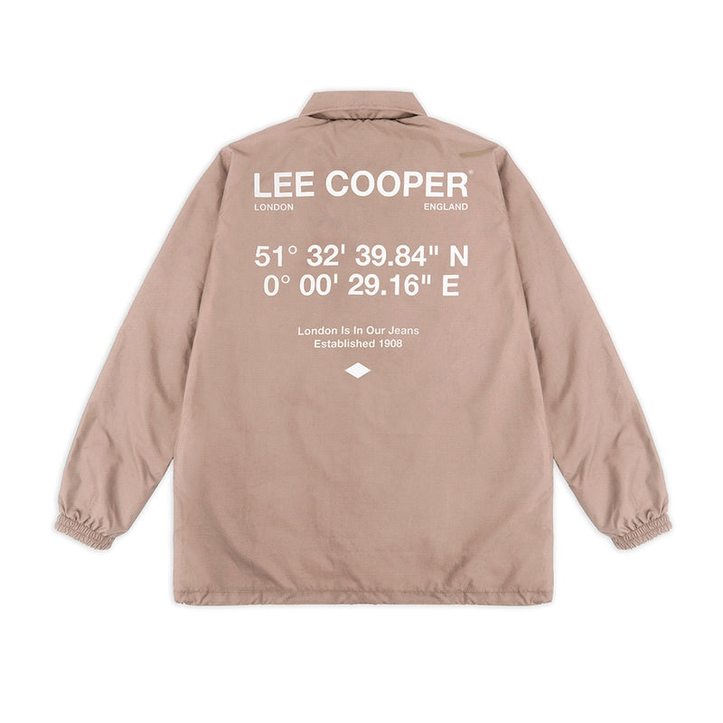 Lee Cooper Coach Jacket Brand Logotype Beige