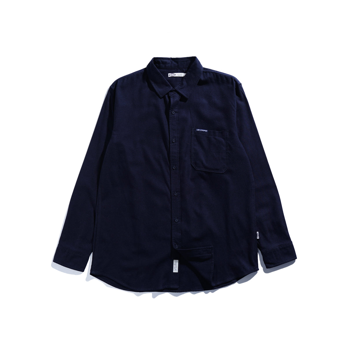 Lee Cooper Long Shirt Callum Plain Blue