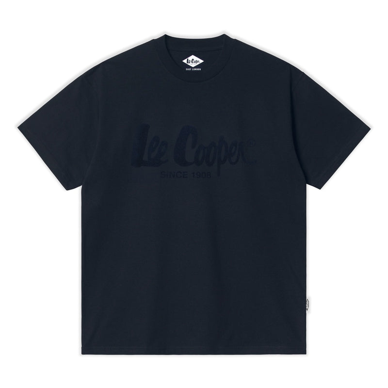 Lee Cooper T-shirt Logo Type Navy on Navy TS04