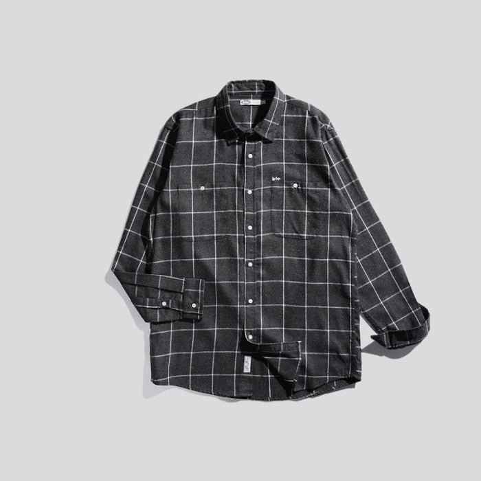 Lee Cooper Long Shirt Calvert Flannel Dark Grey