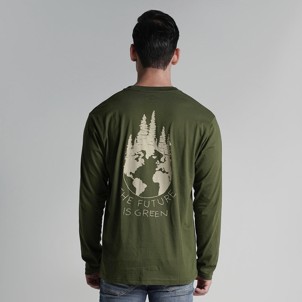 Lee Cooper Longsleeve T-shirt Green Future Green Army