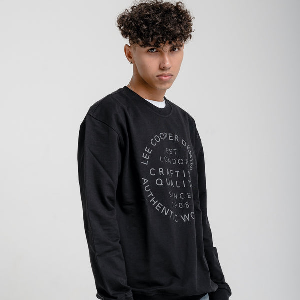 Lee Cooper Sweatshirt Crewneck Crafting Quality Black