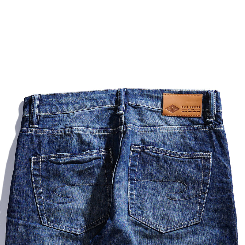 Lee Cooper Tapered Fit Jeans Arthur Repaired Medium Blue