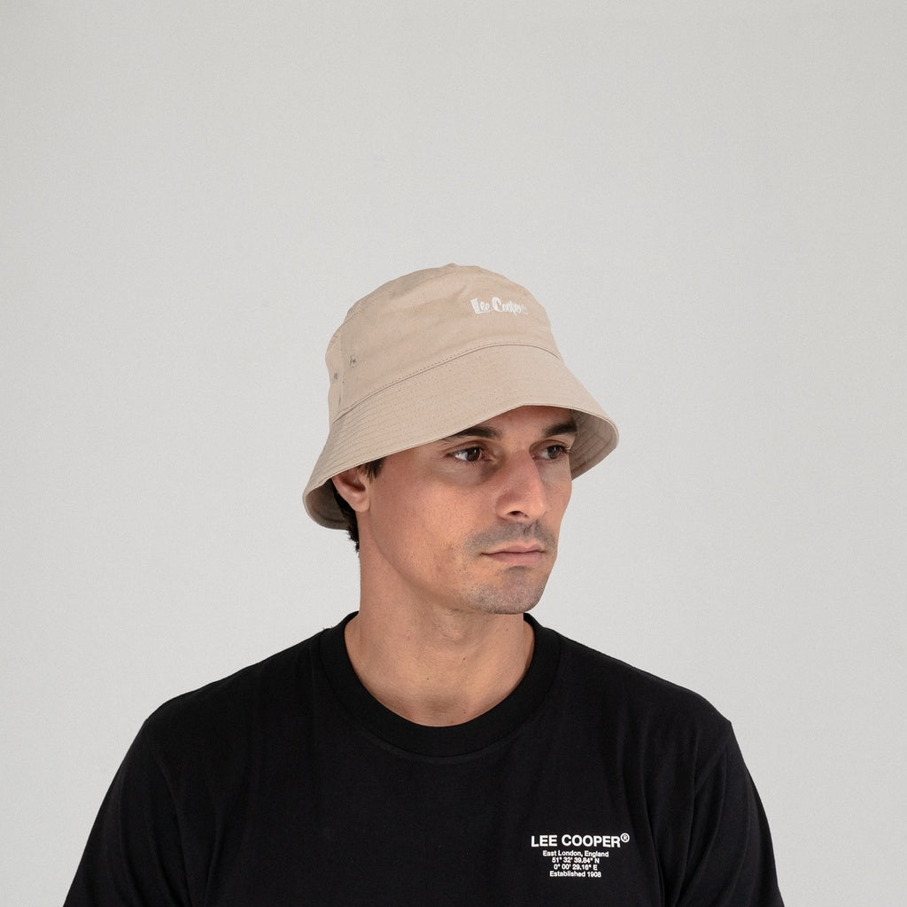Lee Cooper Hat Bucket Logotype Cream