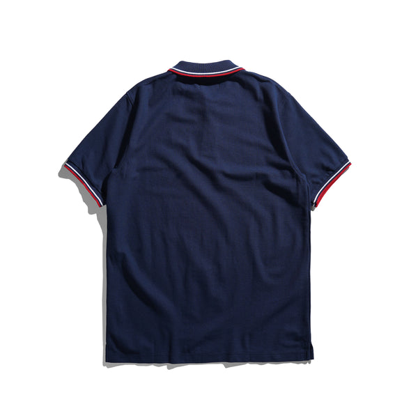 Lee Cooper Polo Shirt Stripe Diamond Logo Navy