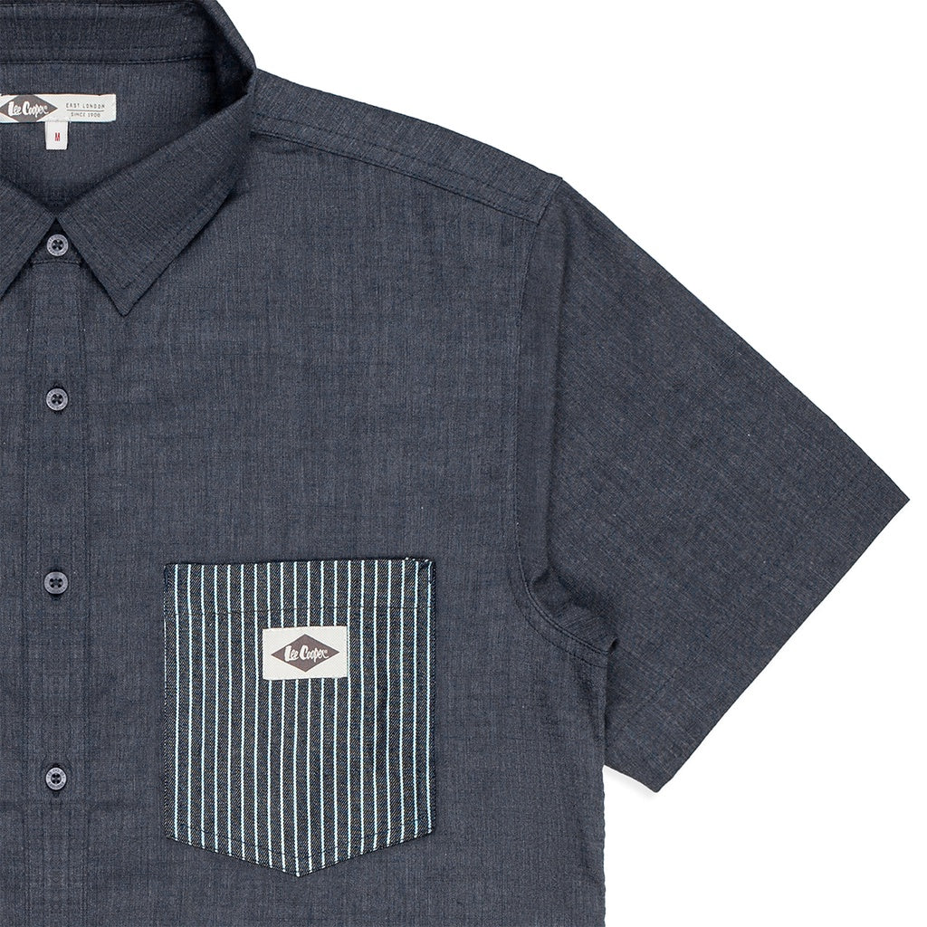 Lee Coper Short Sleeve Stripe Pocket Black