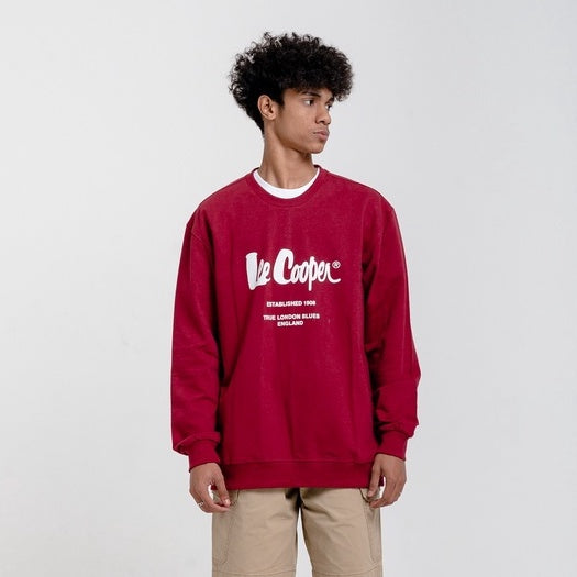 Lee Cooper Sweatshirt Crewneck Logotype Red