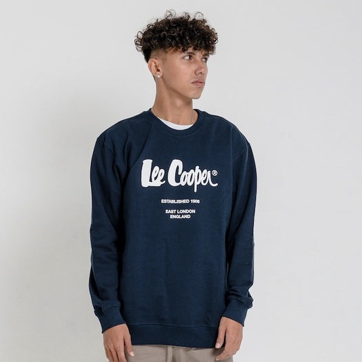 Lee Cooper Sweatshirt - Crewneck Logo Type Navy