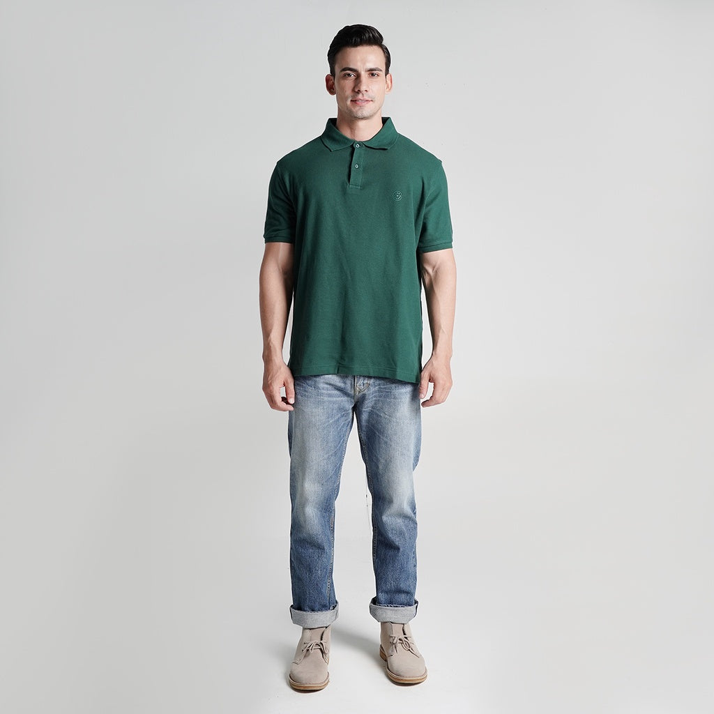 Lee Cooper Polo Shirt Logo Circular Emerald Green