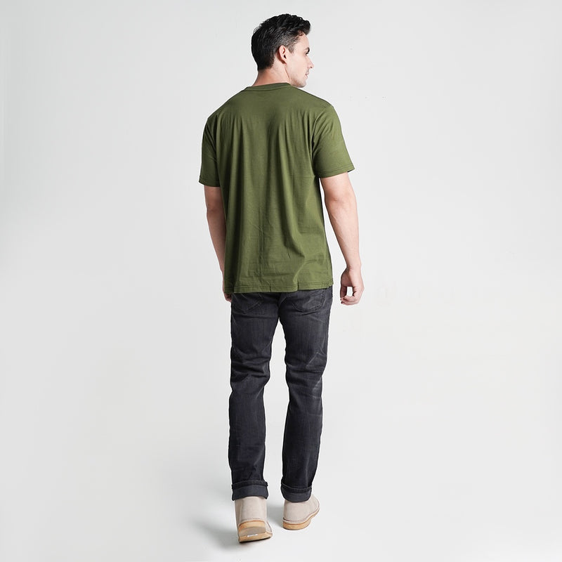 Lee Cooper T-Shirt Coordinate Pocket Green Army