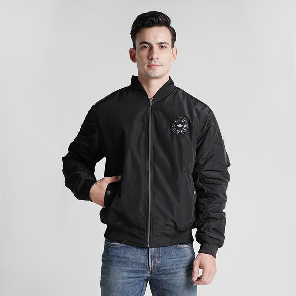 Lee Cooper Jaket Pria Bomber Jacket Singular Patch Black