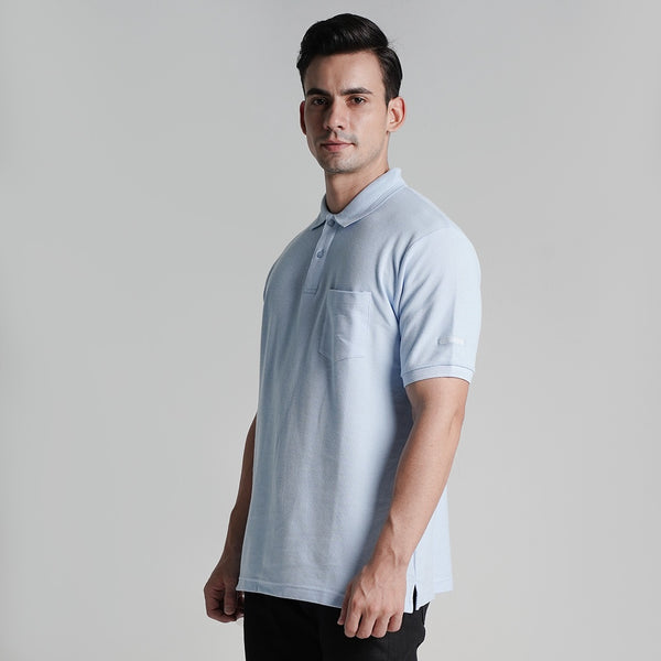 Lee Cooper Polo Shirt Pocket light  Blue