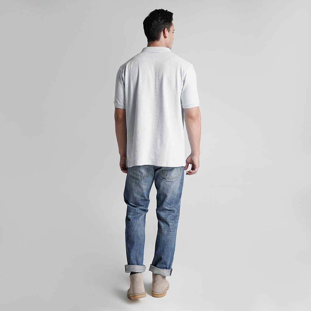 Lee Cooper Polo Shirt Logo Circular Off White