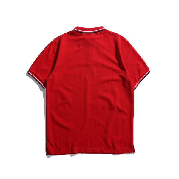 Lee Cooper Polo Shirt Stripe Diamond Logo Red