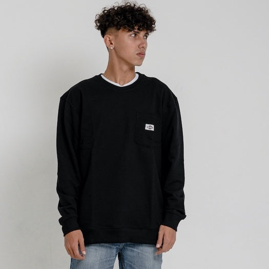 Lee Cooper Sweatshirt Crewneck Pocket Black