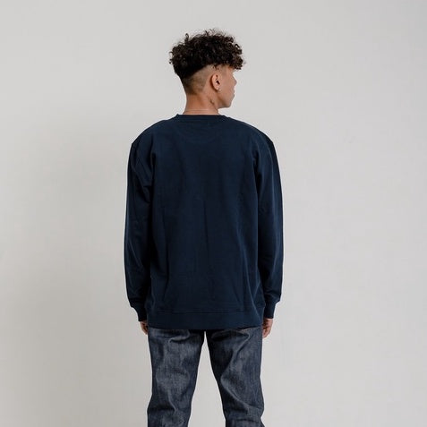 Lee Cooper Sweatshirt Crewneck Varsity Logo Type Navy