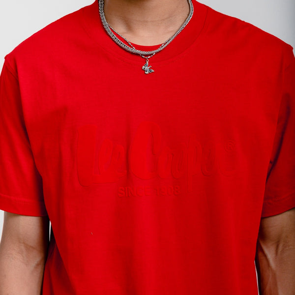 Lee Cooper T-shirt Logotype Red on Red TS04