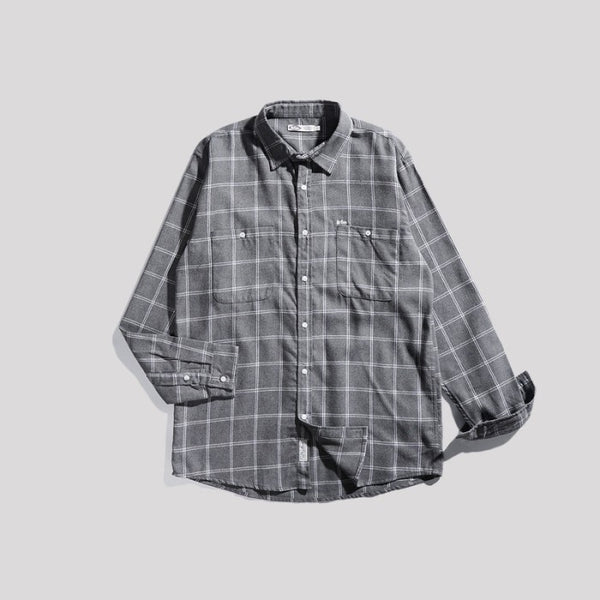 Lee Cooper Long Shirt Calvert Flannel Light Grey