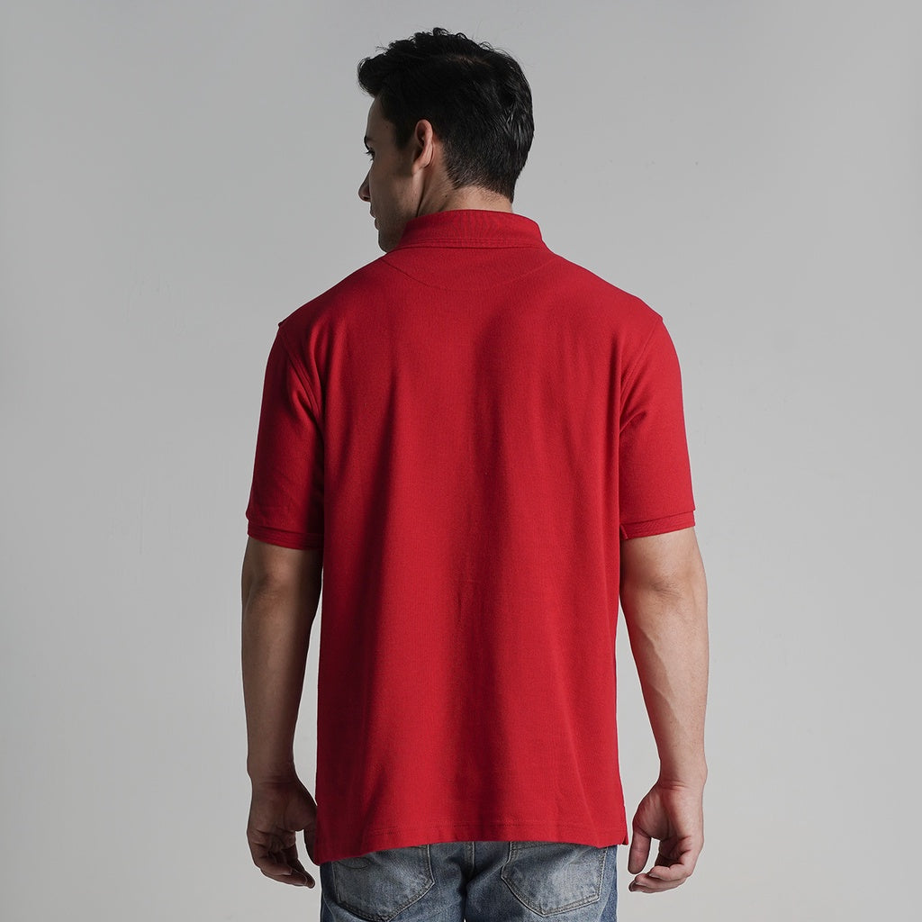 Lee Cooper Polo Shirt Logo Circular Red