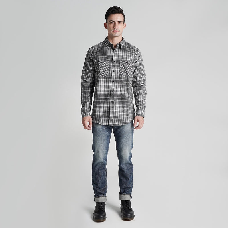 Lee Cooper Flannel Shirt RHYS Grey