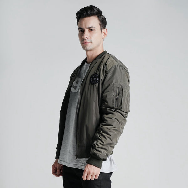 Lee Cooper Jaket Pria Bomber Jacket Singular Patch Olive