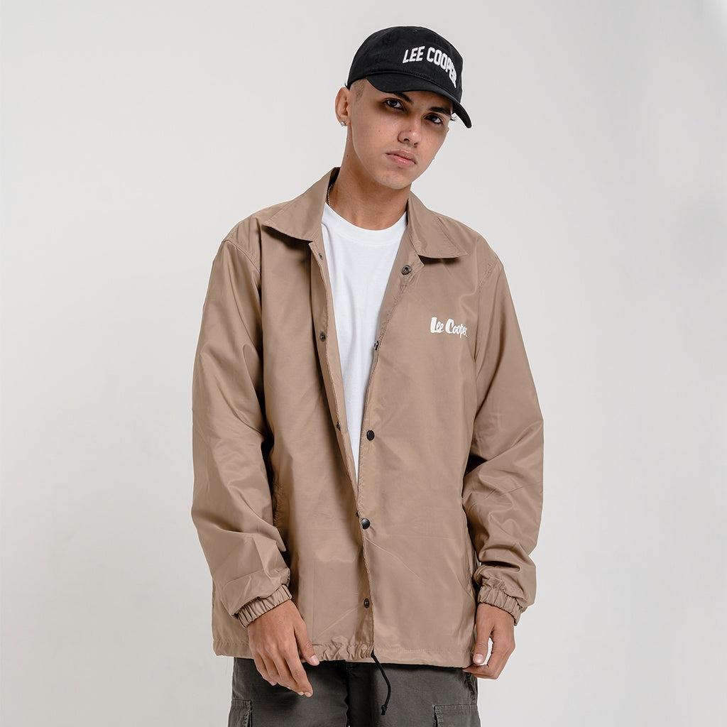 Lee Cooper Coach Jacket Logotype Khaki